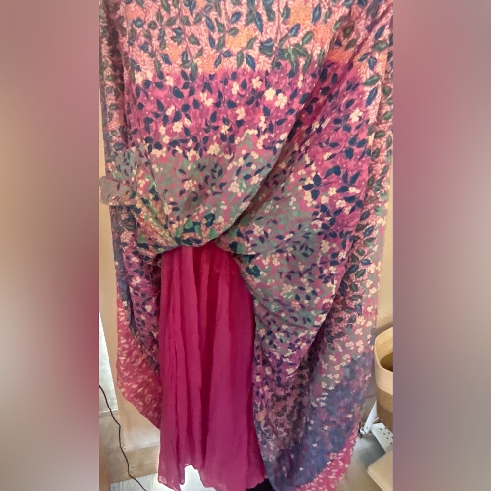 Caroline Constas Pink and Purple Floral Tiered Maxi Dress - Picture 5 of 6